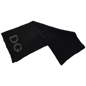 Dolce & Gabbana Black & Gray Reversible Scarf Pre-owned